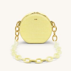 JW PEI “Luna Gradient Acrylic Chain Circle Shoulder Bag” in Light Yellow